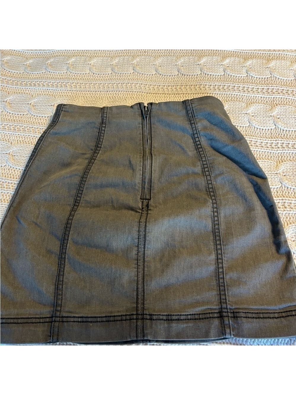 Free People Black Denim Mini Skirt Sz 0.